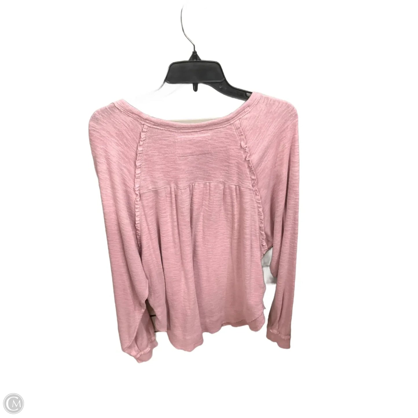 Top Long Sleeve By Anthropologie In Pink, Size: L