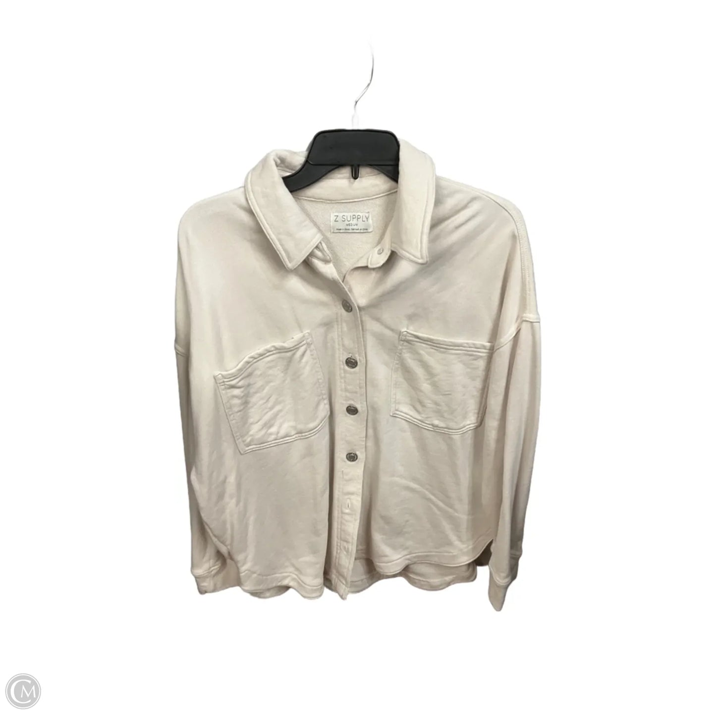 Top Long Sleeve By Z Supply In Cream, Size: M