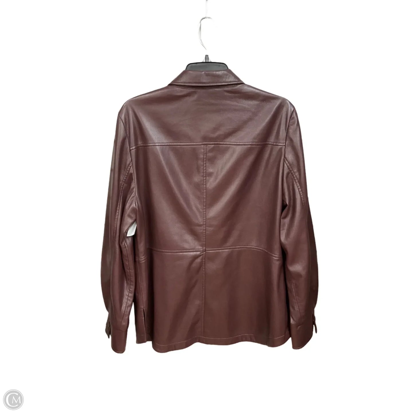 Jacket Shirt By Chicos In Brown, Size: L