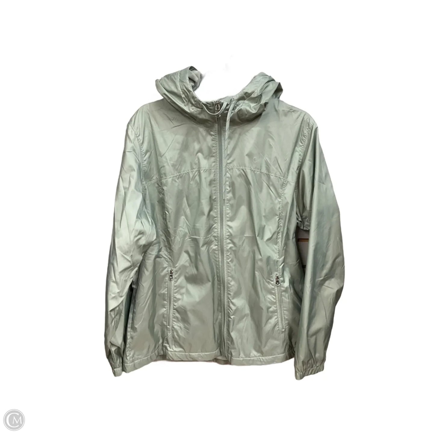 Jacket Windbreaker By Calvin Klein In Green, Size: Xl