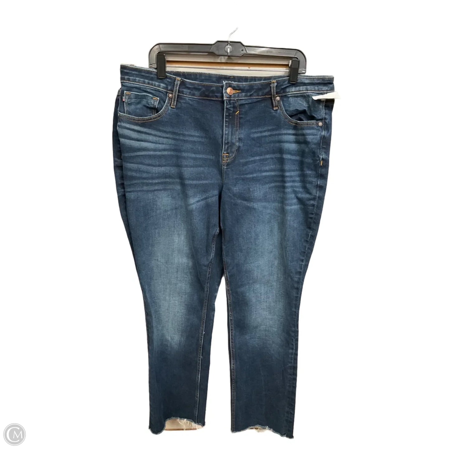 Jeans Straight By Vigoss In Blue Denim, Size: 18