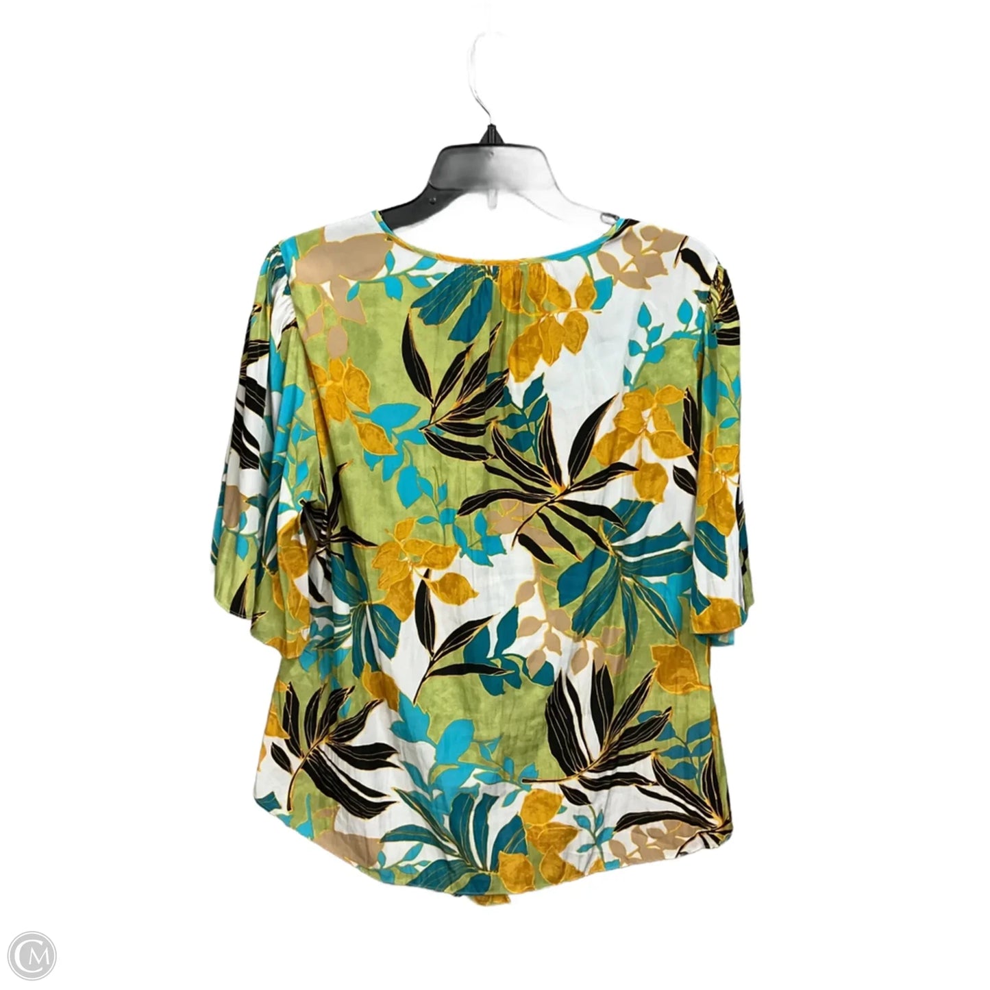 Top Short Sleeve By Chicos In Floral Print, Size: L