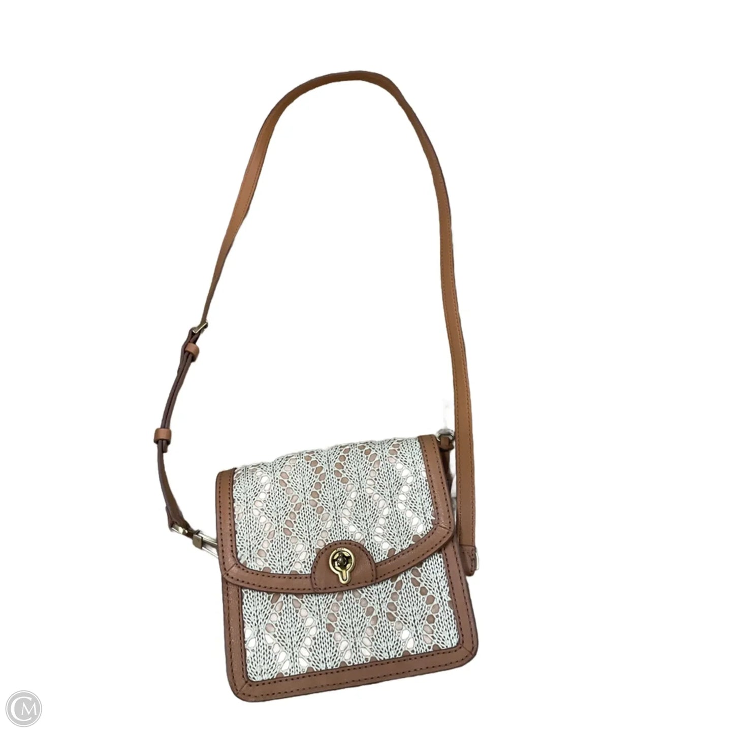 Crossbody Leather By Fossil, Size: Small