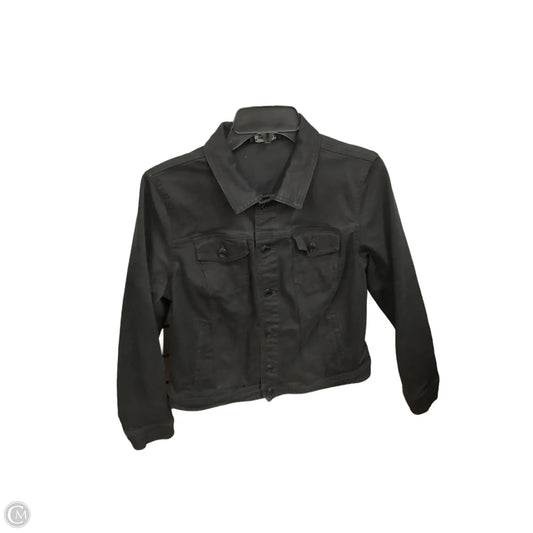 Jacket Denim By Talbots In Black Denim, Size: Lp