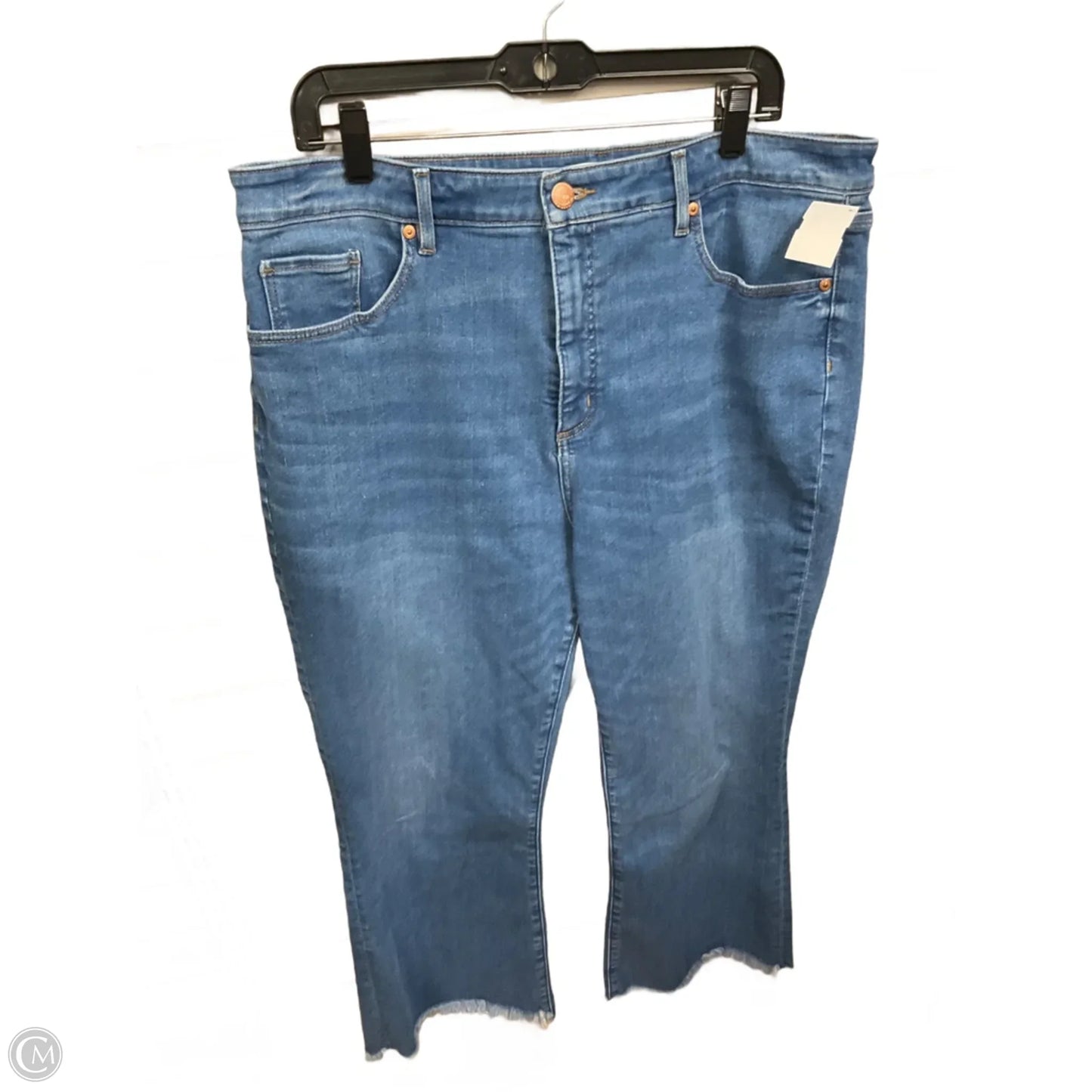 Jeans Cropped By Loft In Blue Denim, Size: 18