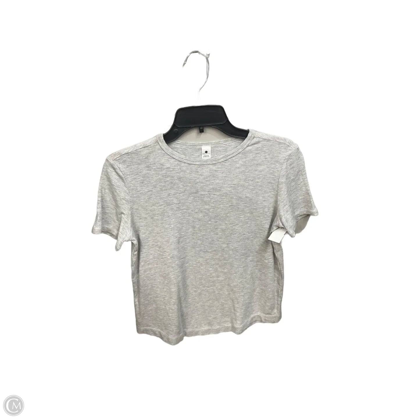 Athletic Top Short Sleeve By Yogalicious In Grey, Size: Xs