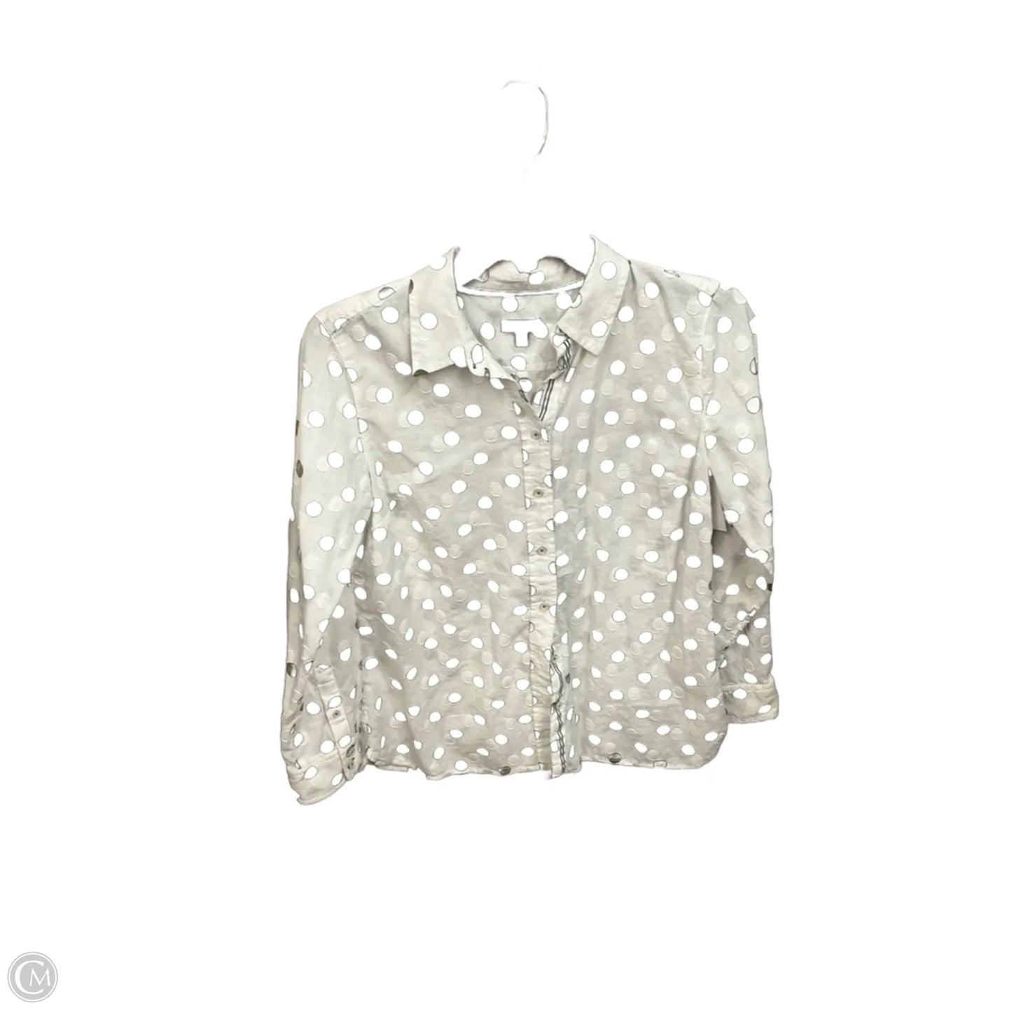 Blouse Long Sleeve By Talbots In Polkadot Pattern, Size: S