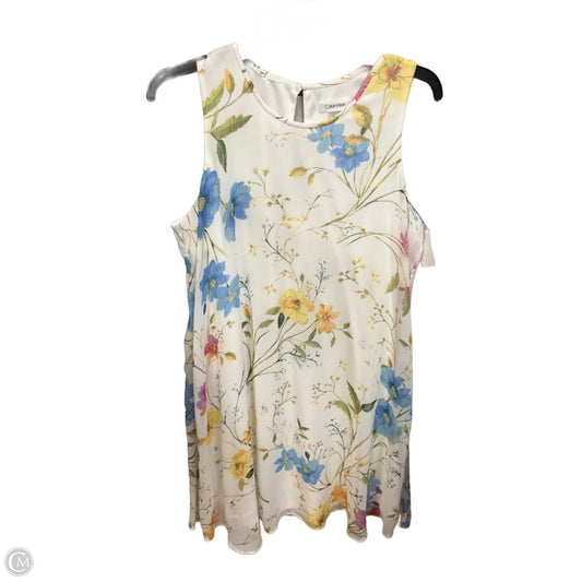 Dress Casual Midi By Calvin Klein In Floral Print, Size: Xl