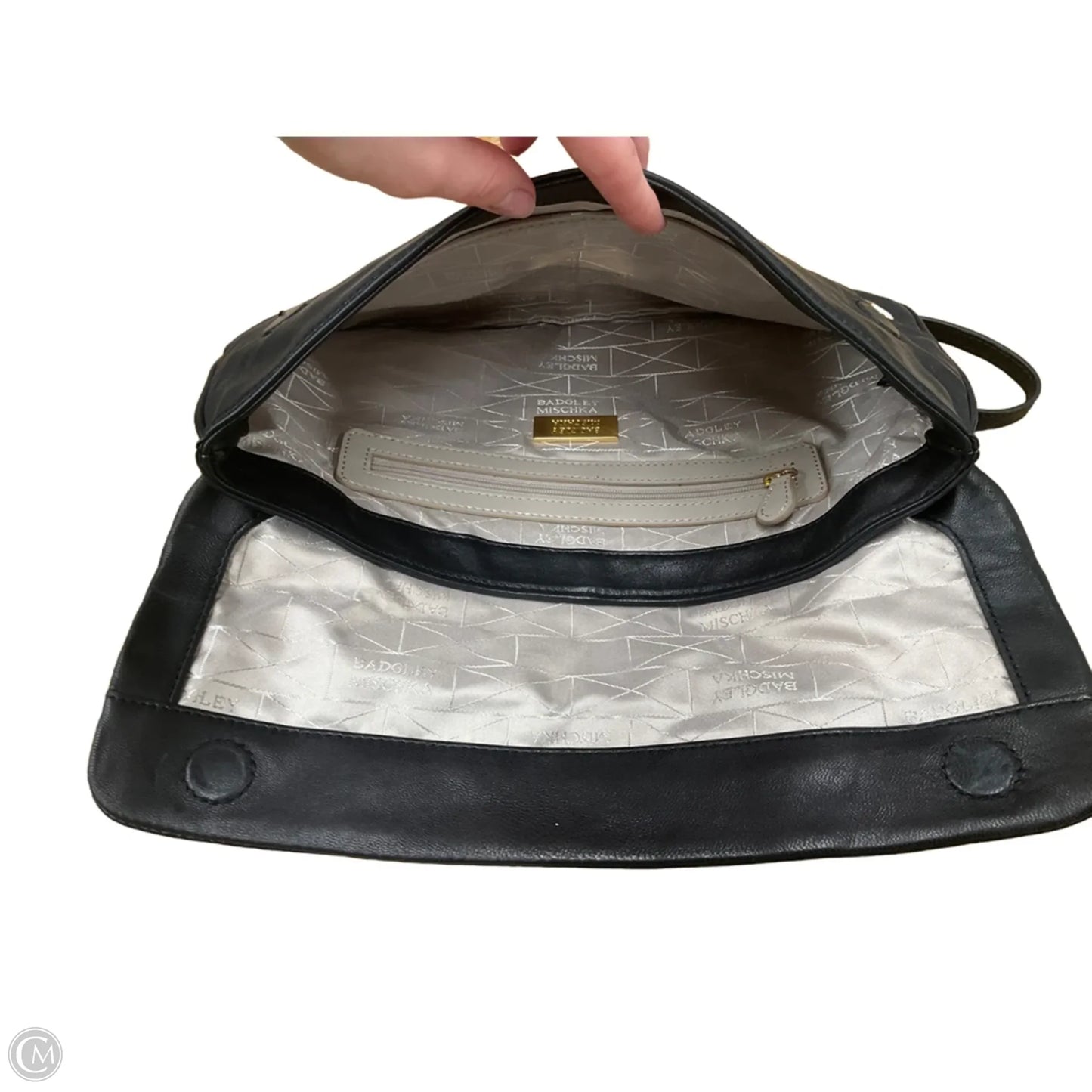 Handbag Leather By Badgley Mischka, Size: Large