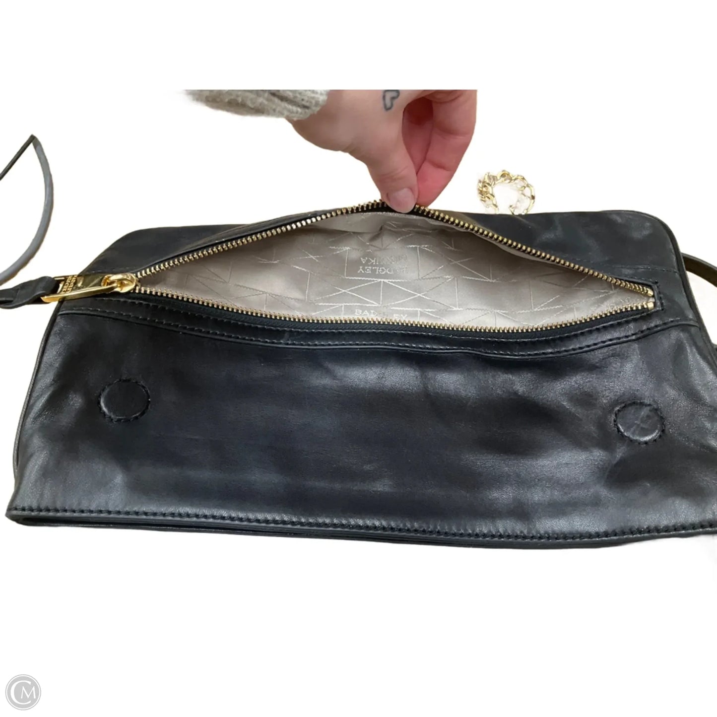 Handbag Leather By Badgley Mischka, Size: Large