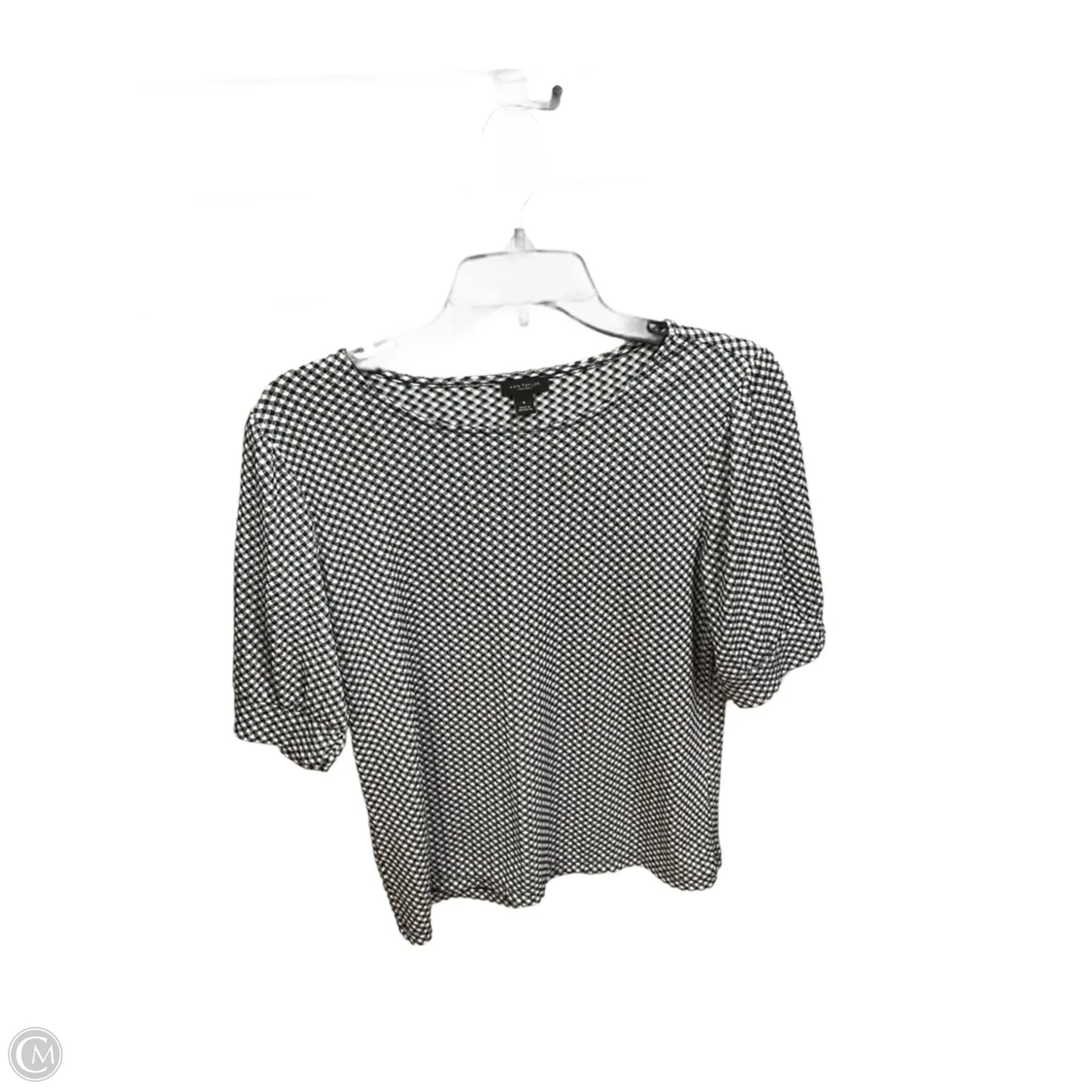 Top Short Sleeve By Ann Taylor In Checkered Pattern, Size: M