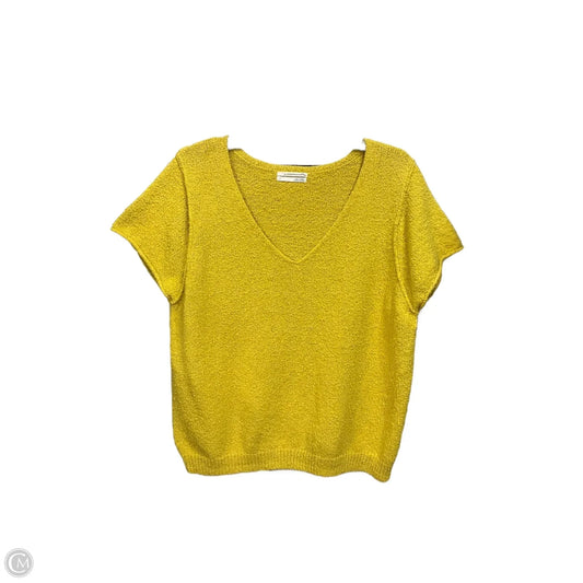 Top Short Sleeve By Anthropologie In Yellow, Size: L