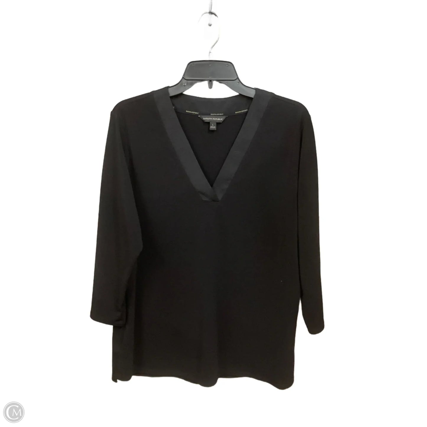 Top 3/4 Sleeve By Banana Republic In Black, Size: L