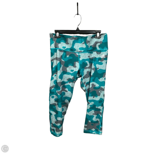 Athletic Capris By Adidas In Camouflage Print, Size: L