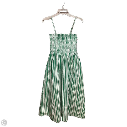 Dress Casual Midi By Loft In Green & White, Size: Xs