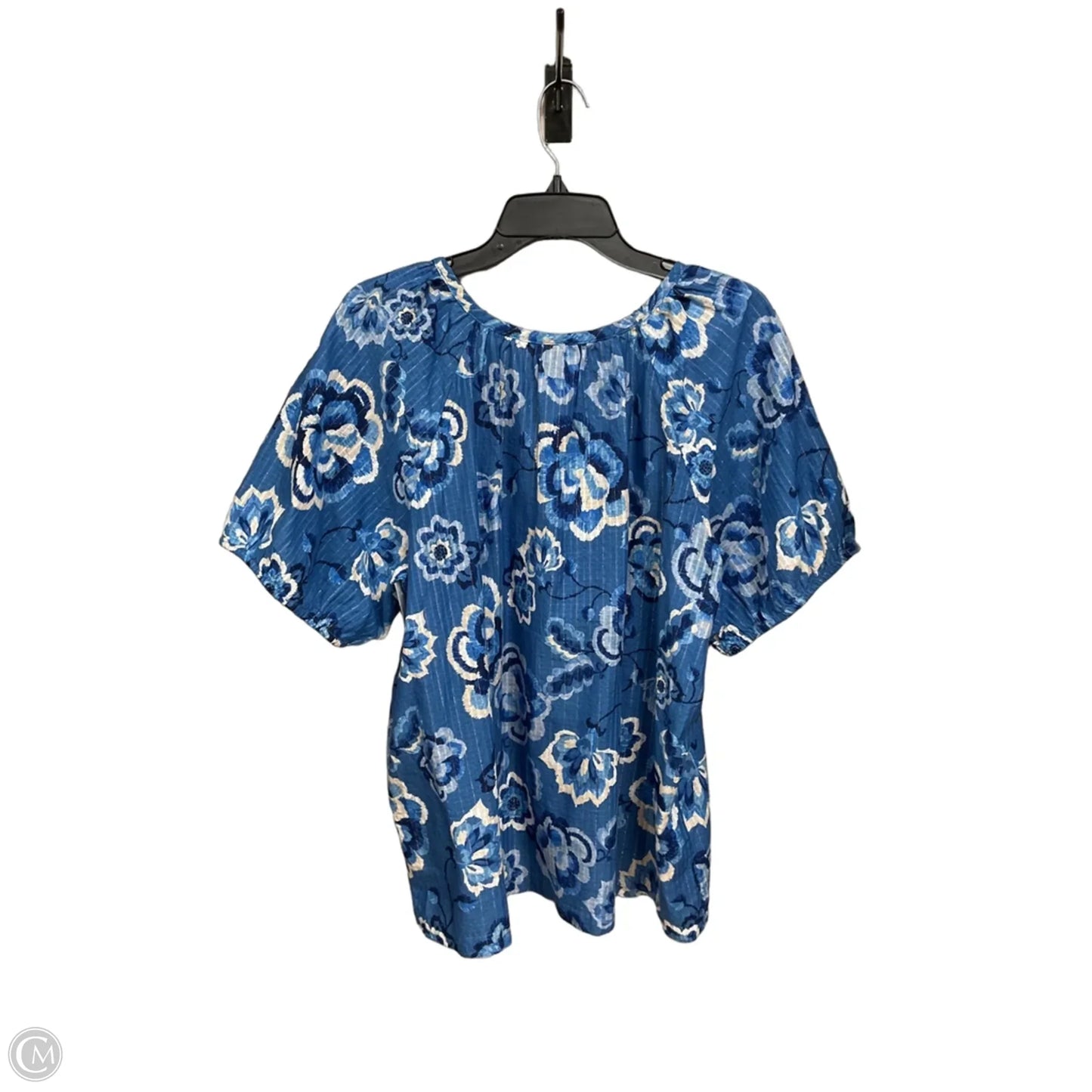 Blouse Short Sleeve By St Johns Bay In Floral Print, Size: Xl