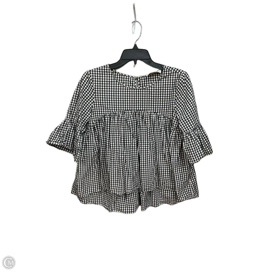 Top 3/4 Sleeve By Amanda Uprichard In Checkered Pattern, Size: S