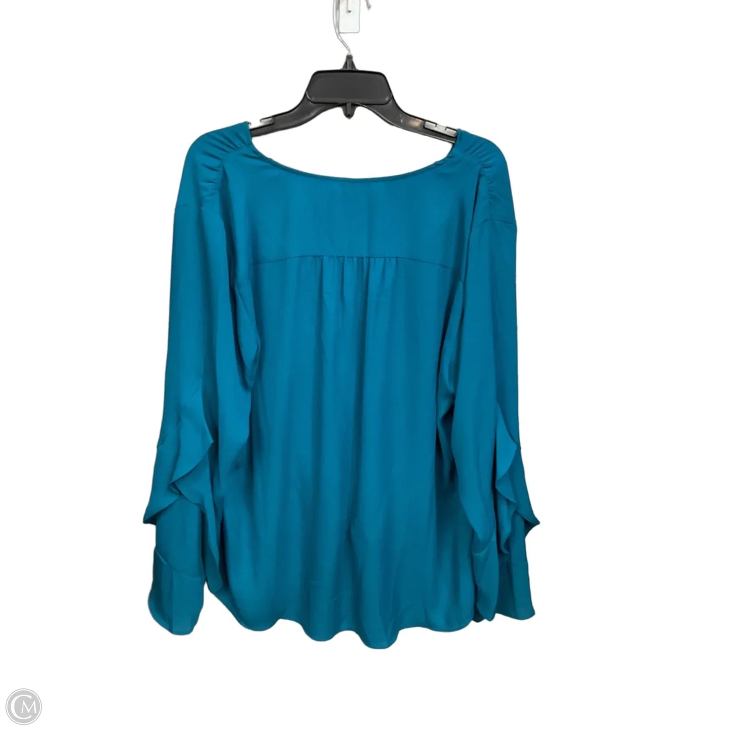Top Long Sleeve By Inc In Teal, Size: Xxl