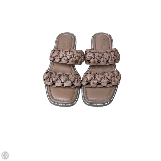 Sandals Flats By Crown Vintage In Tan, Size: 6.5