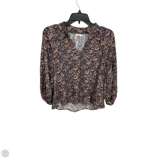Top 3/4 Sleeve By Faherty In Floral Print, Size: Xs