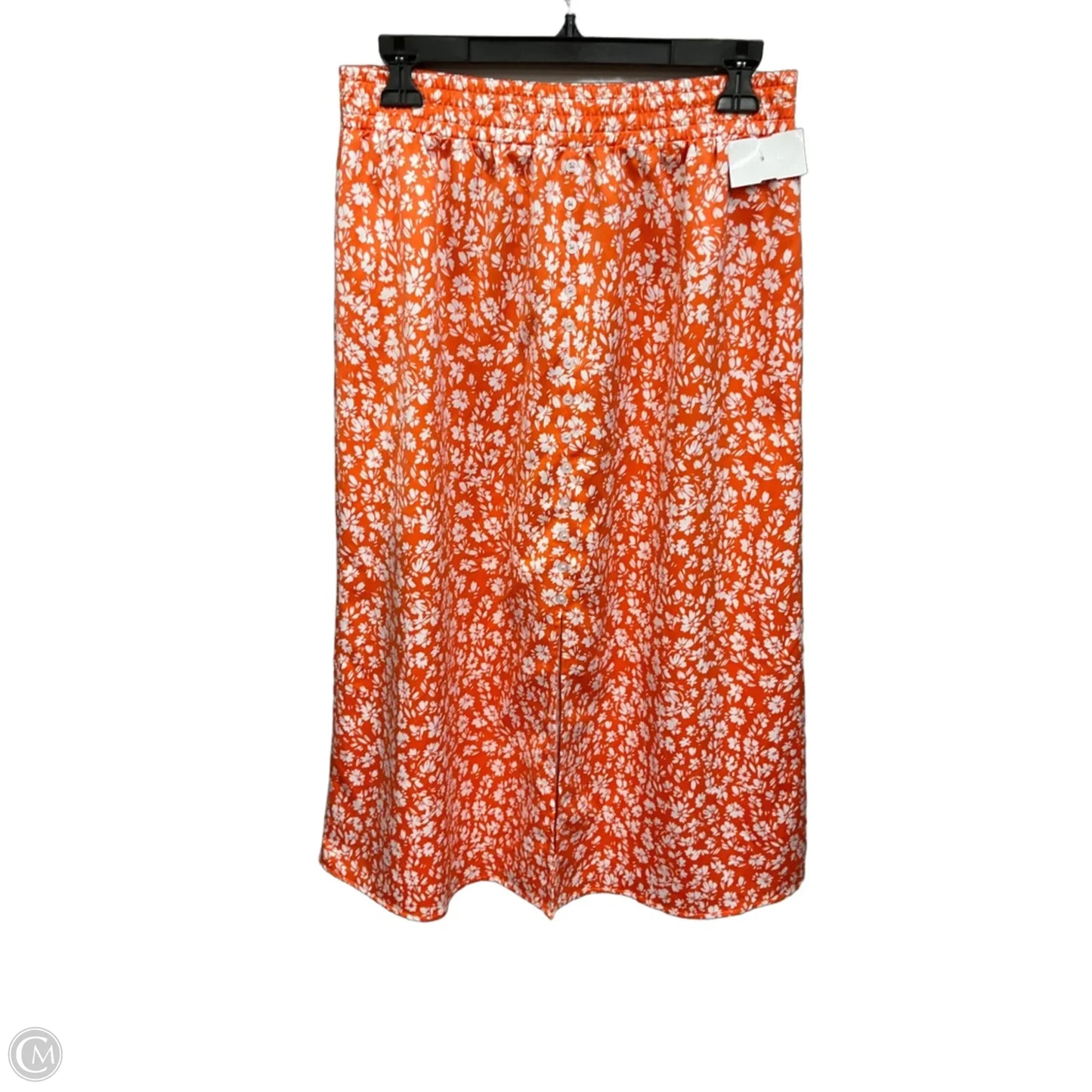 Skirt Midi By Loft In Orange & White, Size: 6