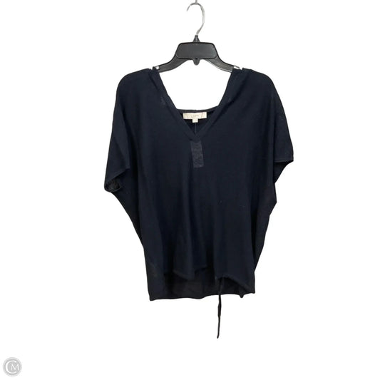 Top Short Sleeve By Loft In Navy, Size: M