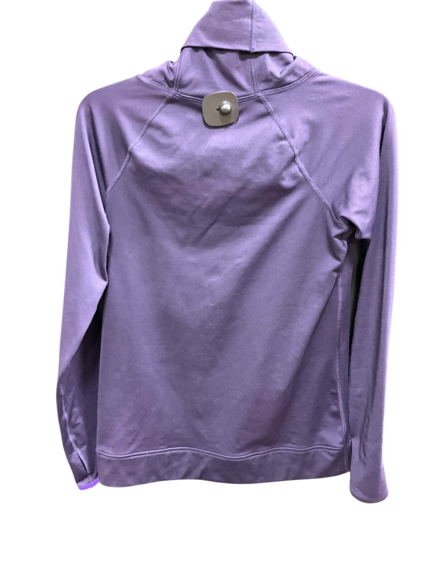 Athletic Top Long Sleeve Collar By Nike Apparel In Purple, Size: M