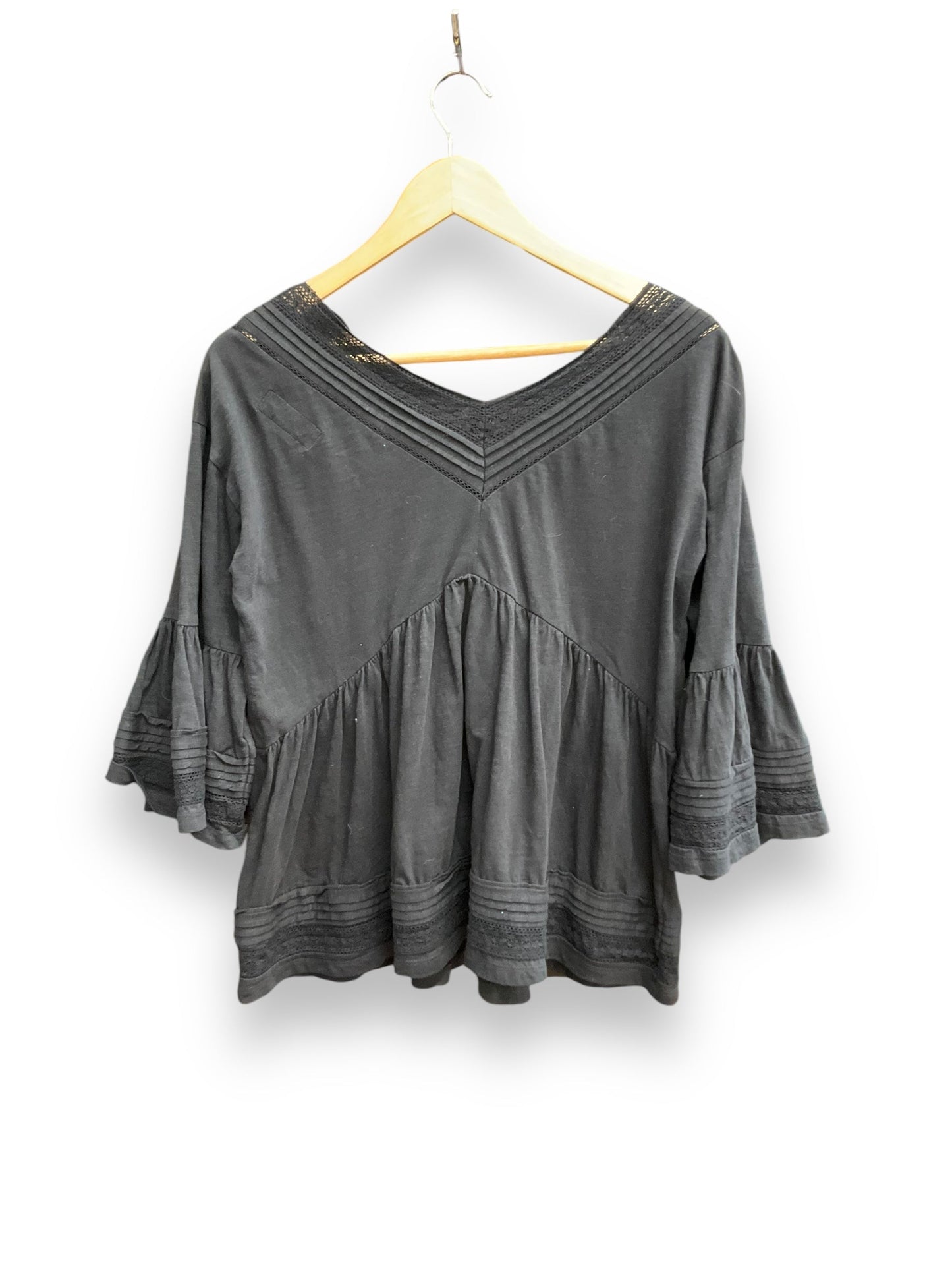 Blouse 3/4 Sleeve By Anthropologie In Black, Size: S