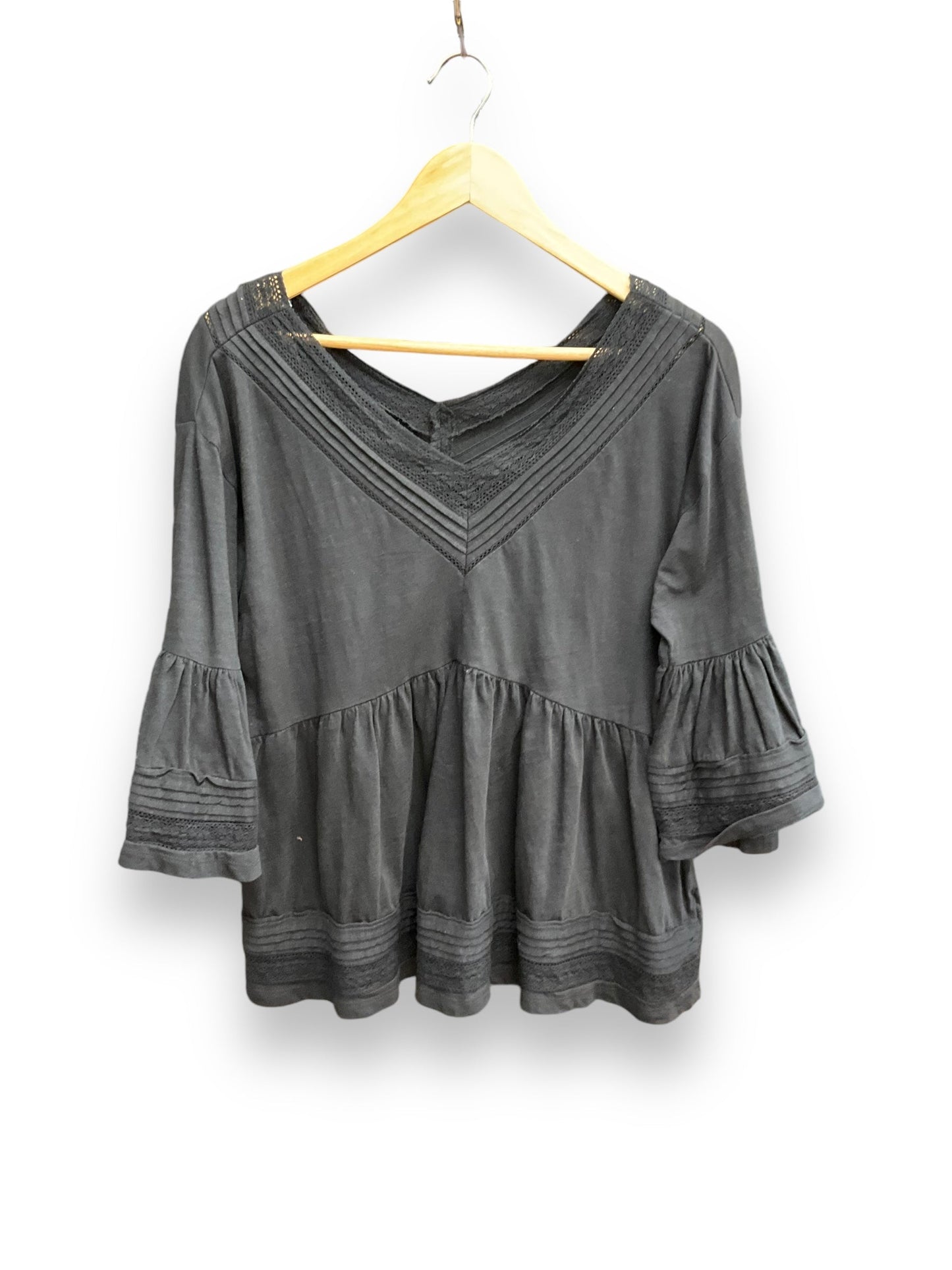 Blouse 3/4 Sleeve By Anthropologie In Black, Size: S