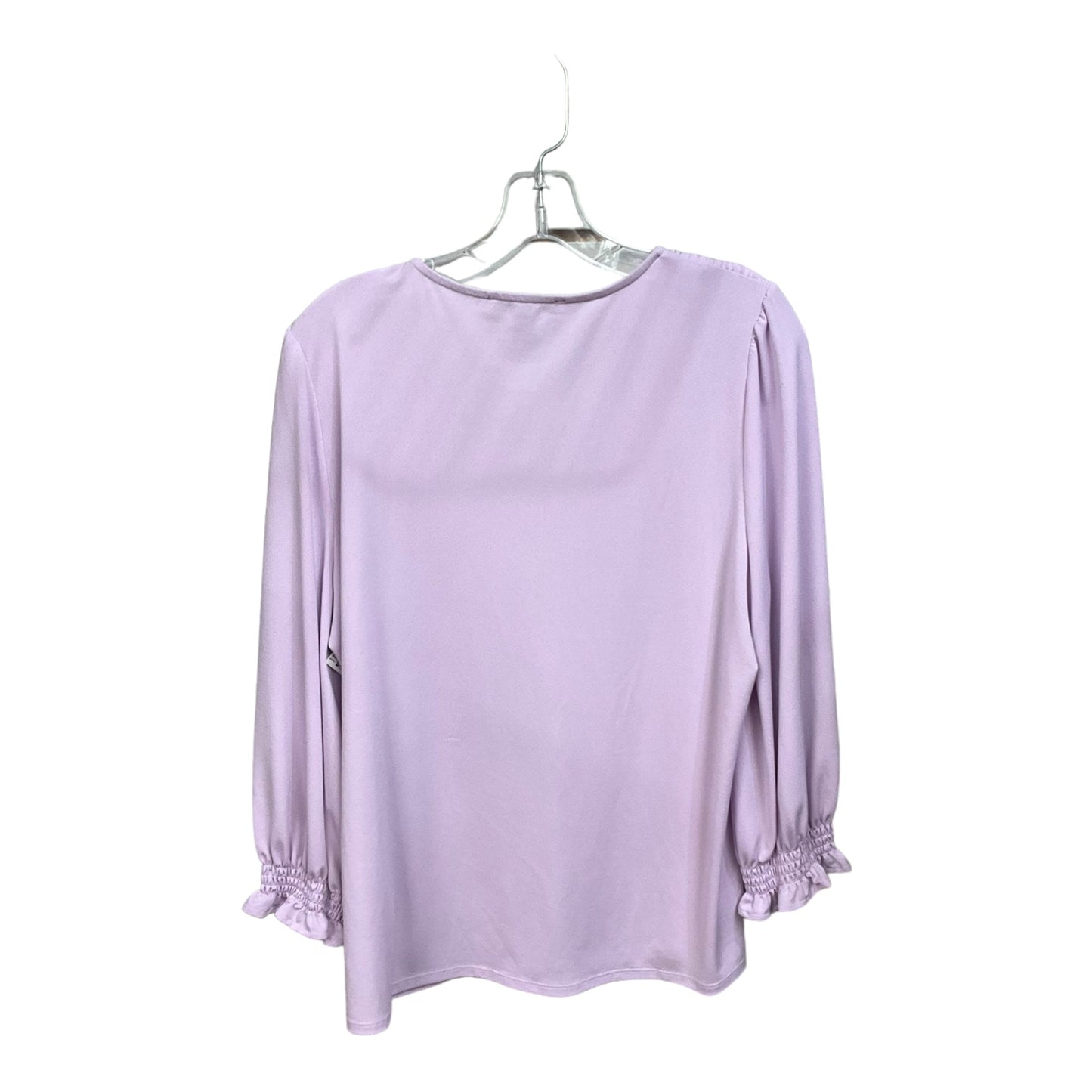 Blouse Long Sleeve By Adrianna Papell In Purple, Size: L