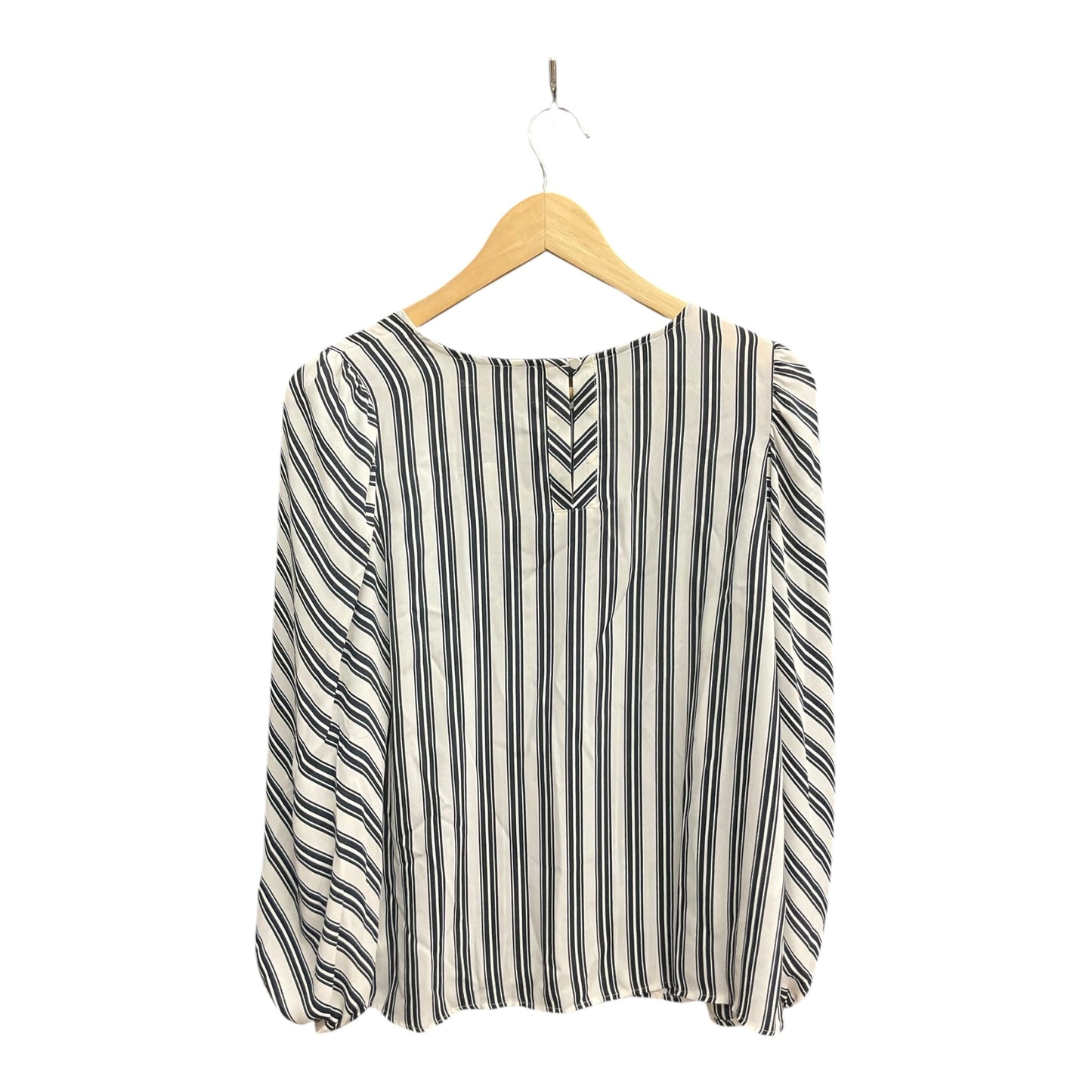 Blouse Long Sleeve By Loft In Striped, Size: Xxl