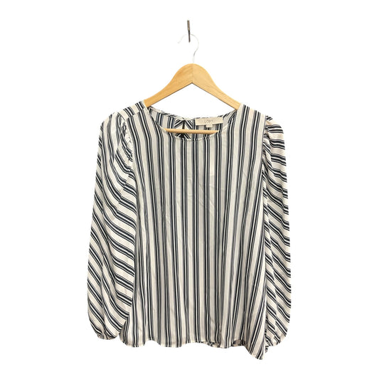 Blouse Long Sleeve By Loft In Striped, Size: Xxl