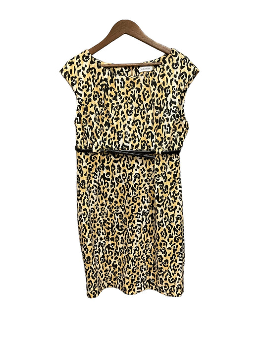 Dress Casual Midi By Calvin Klein In Animal Print, Size: Xl