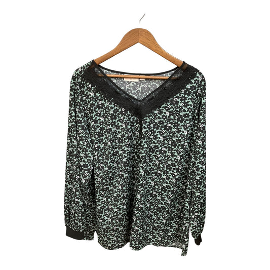 Top Long Sleeve Basic By Cmc In Floral Print, Size: 2x