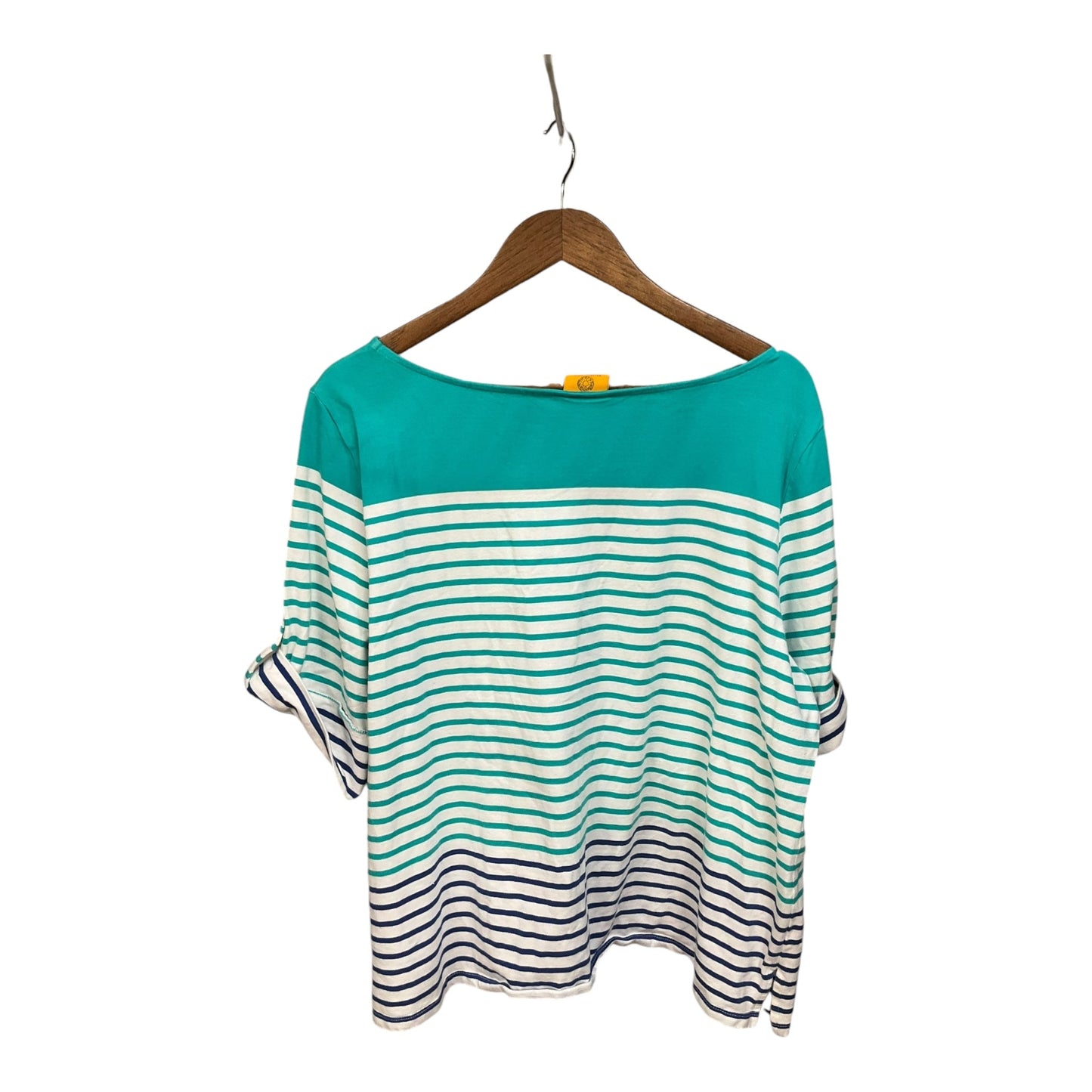 Top Short Sleeve Basic By Ruby Rd In Striped Pattern, Size: 2x