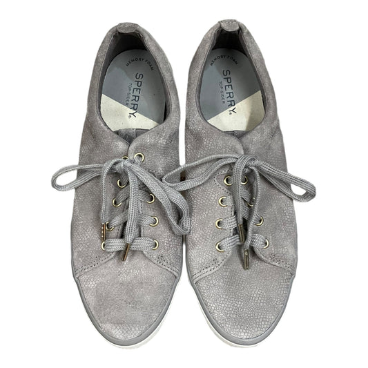 Grey Shoes Flats Sperry, Size 9