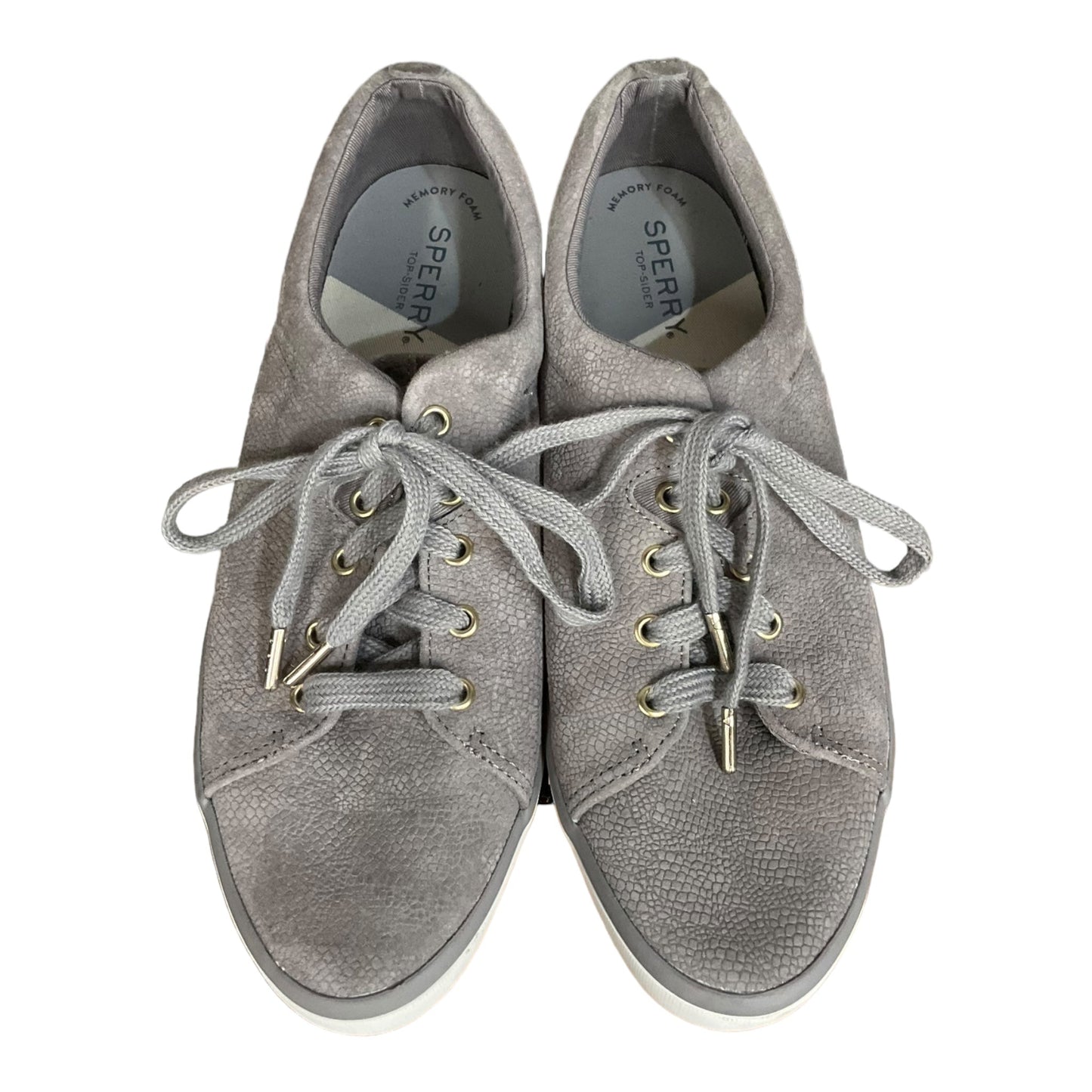 Grey Shoes Flats Sperry, Size 9