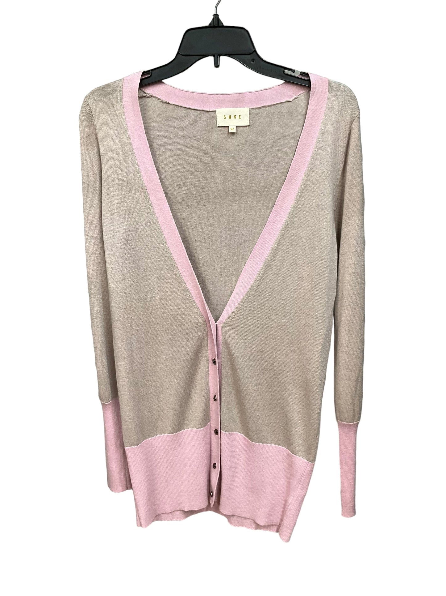 Pink & Tan Cardigan Clothes Mentor, Size M