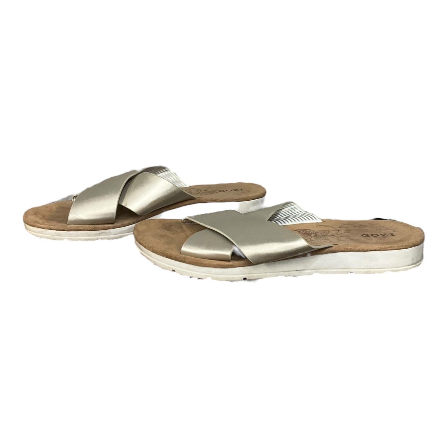 Gold Sandals Flats Izod, Size 7