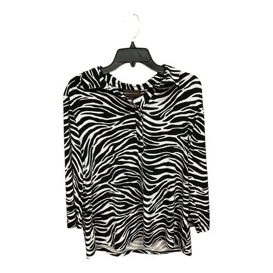 Zebra Print Top Long Sleeve Dana Buchman, Size L