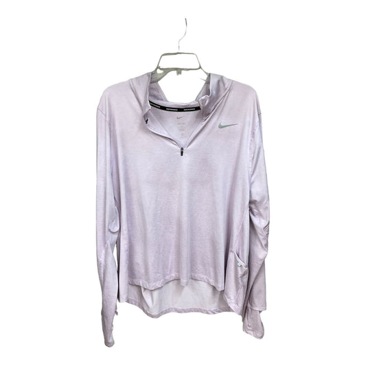 Purple Athletic Top Long Sleeve Collar Nike, Size 1x
