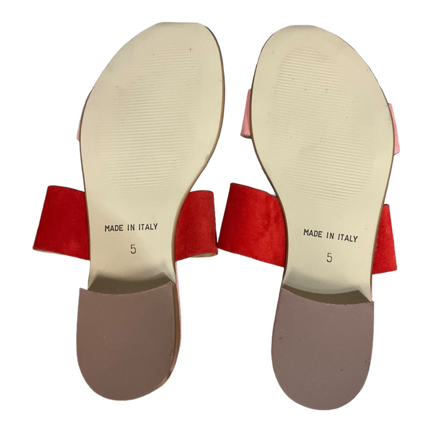 Pink & Red Sandals Flats Coach And Four, Size 5