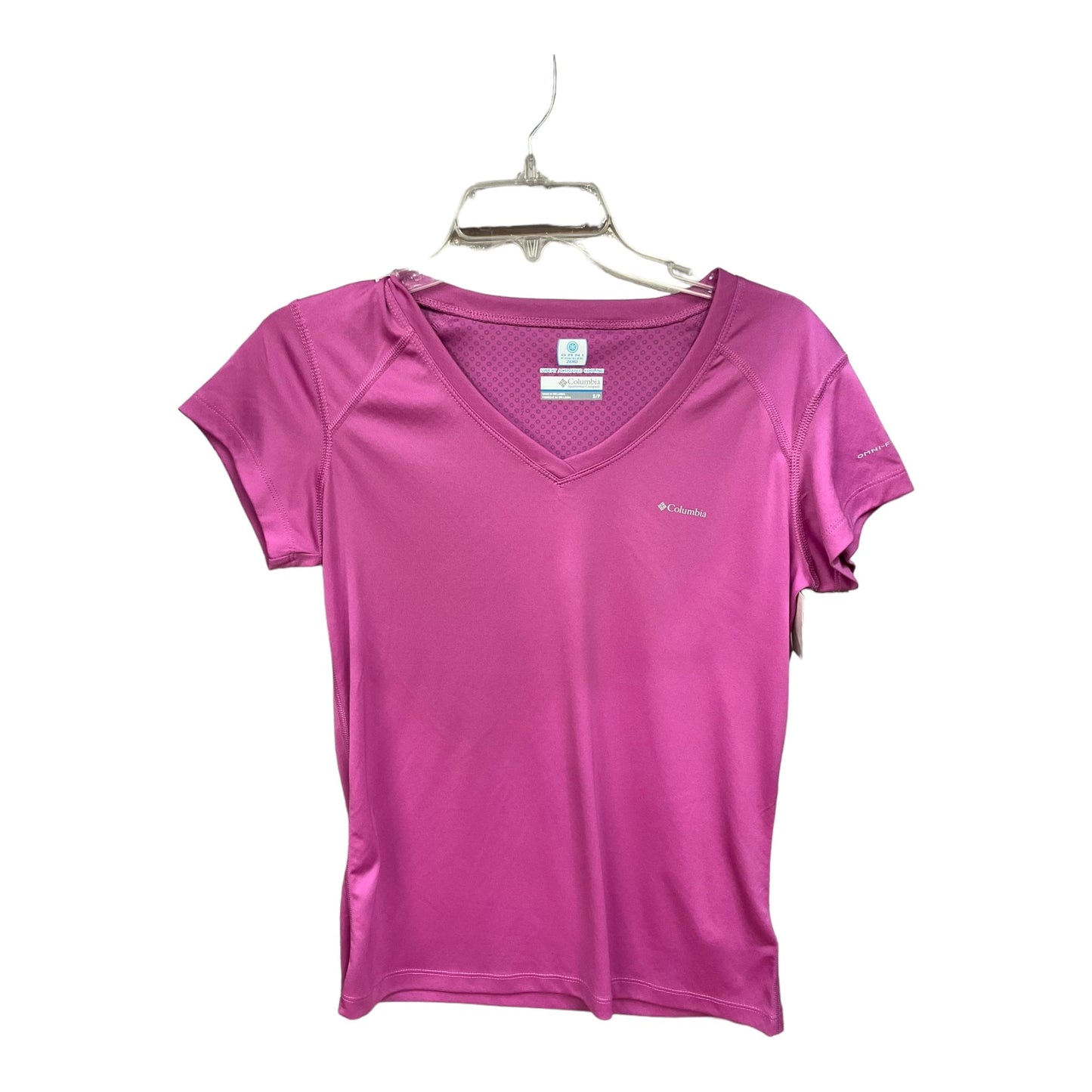 Purple Athletic Top Short Sleeve Columbia, Size S