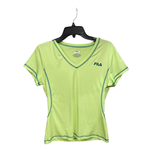 Green Athletic Top Short Sleeve Fila, Size M