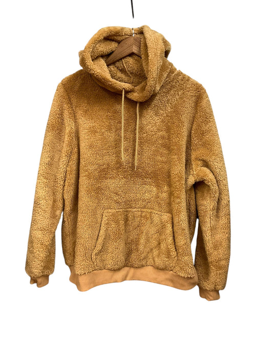 Sweatshirt Hoodie By Clothes Mentor In Tan, Size: L