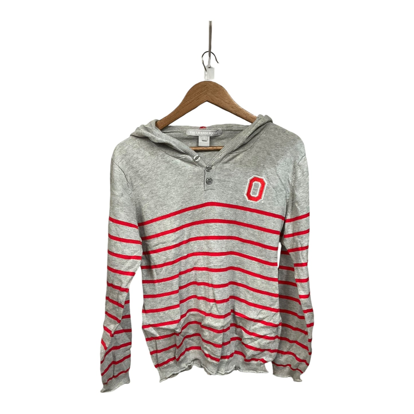 Athletic Top Long Sleeve Hoodie By Clothes Mentor In Grey, Size: L