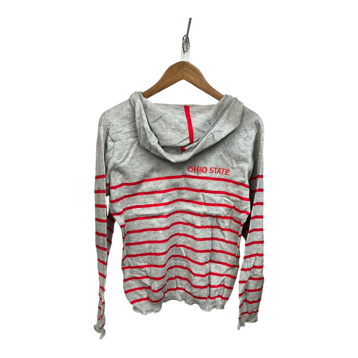 Athletic Top Long Sleeve Hoodie By Clothes Mentor In Grey, Size: L