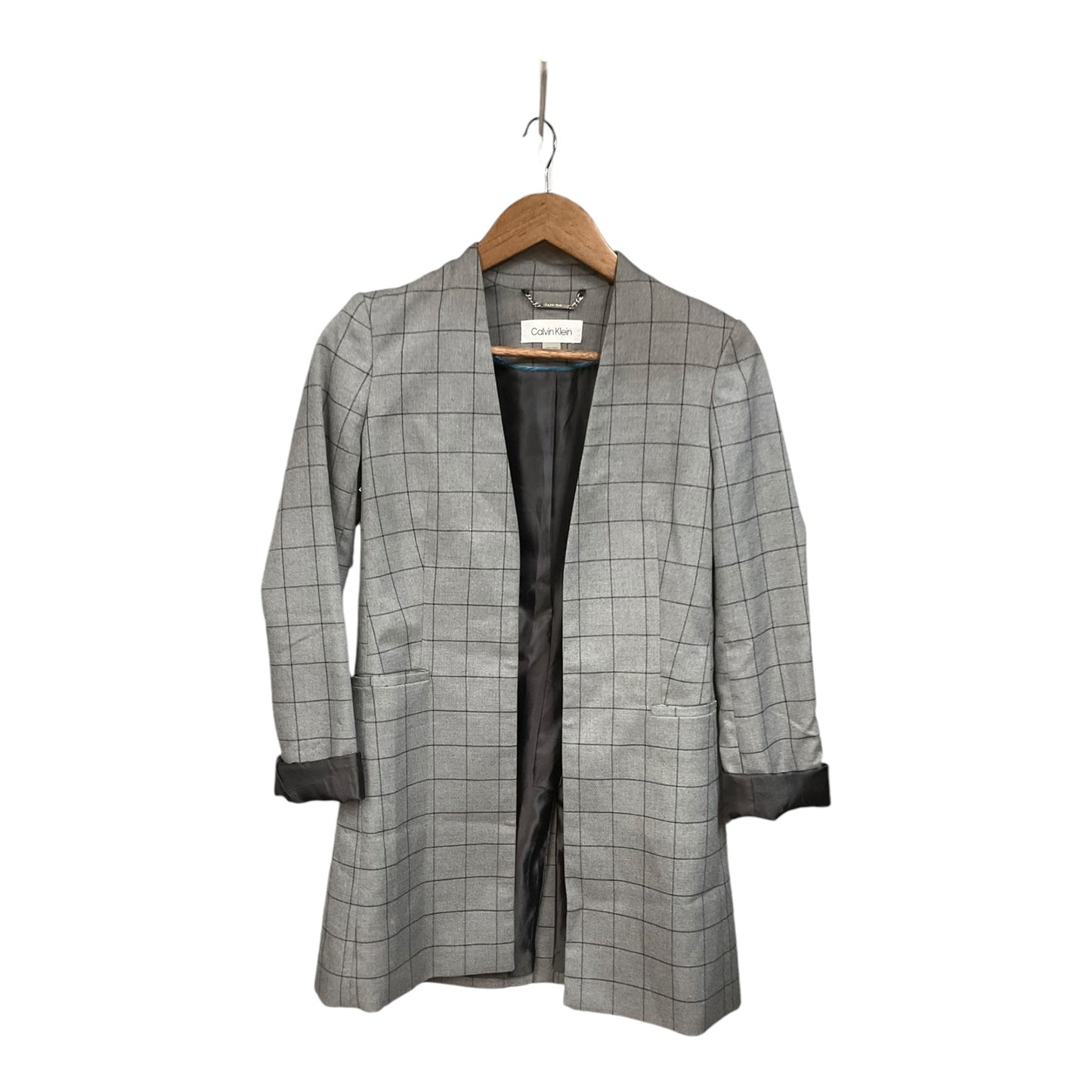 Blazer By Calvin Klein In Grey, Size: 2