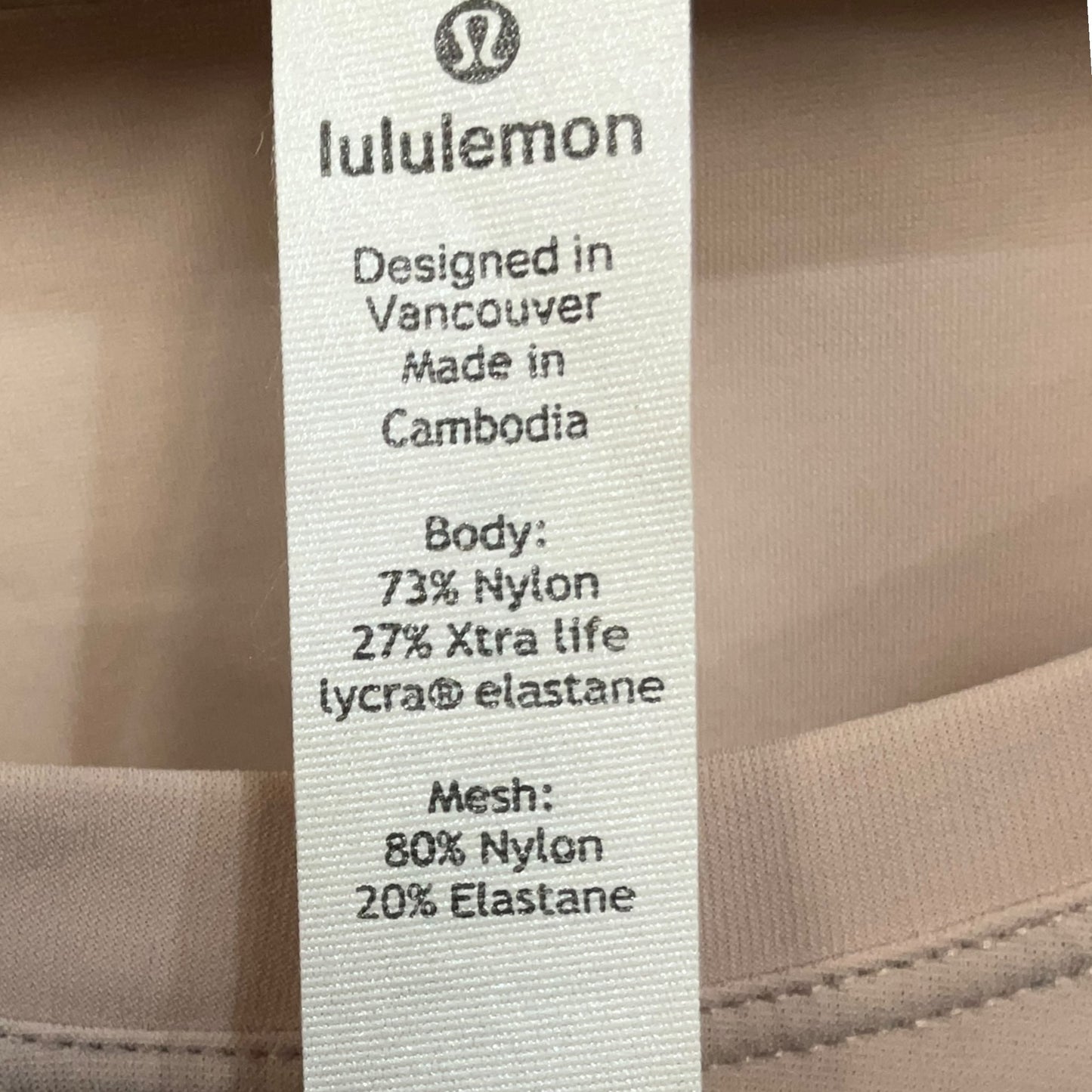 Athletic Top Long Sleeve Crewneck By Lululemon In Beige, Size: 12