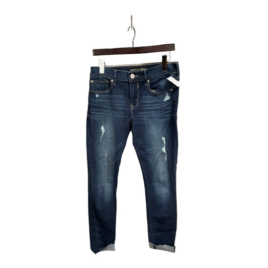 Jeans Straight By Express In Blue Denim, Size: 6